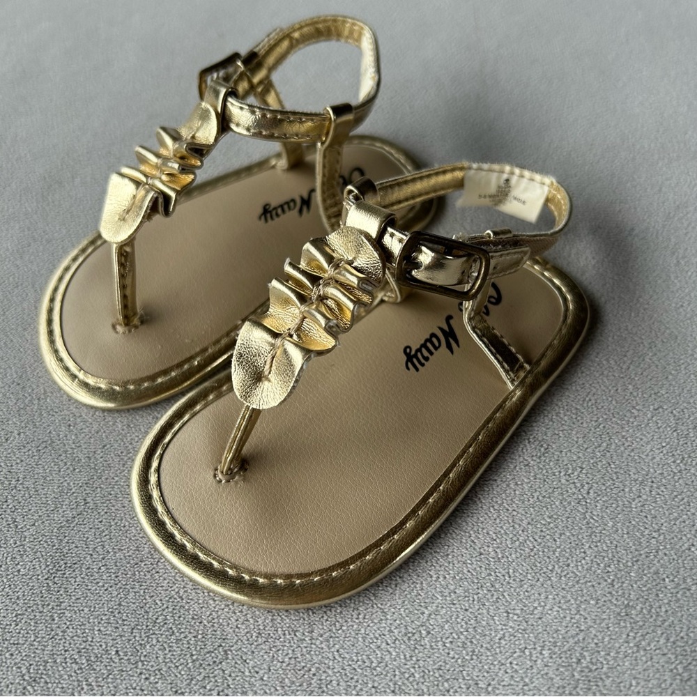 3 for $25 ~ Old Navy ~ Gold Sandals ~ Baby Size 2 ~ 3-6 Months
